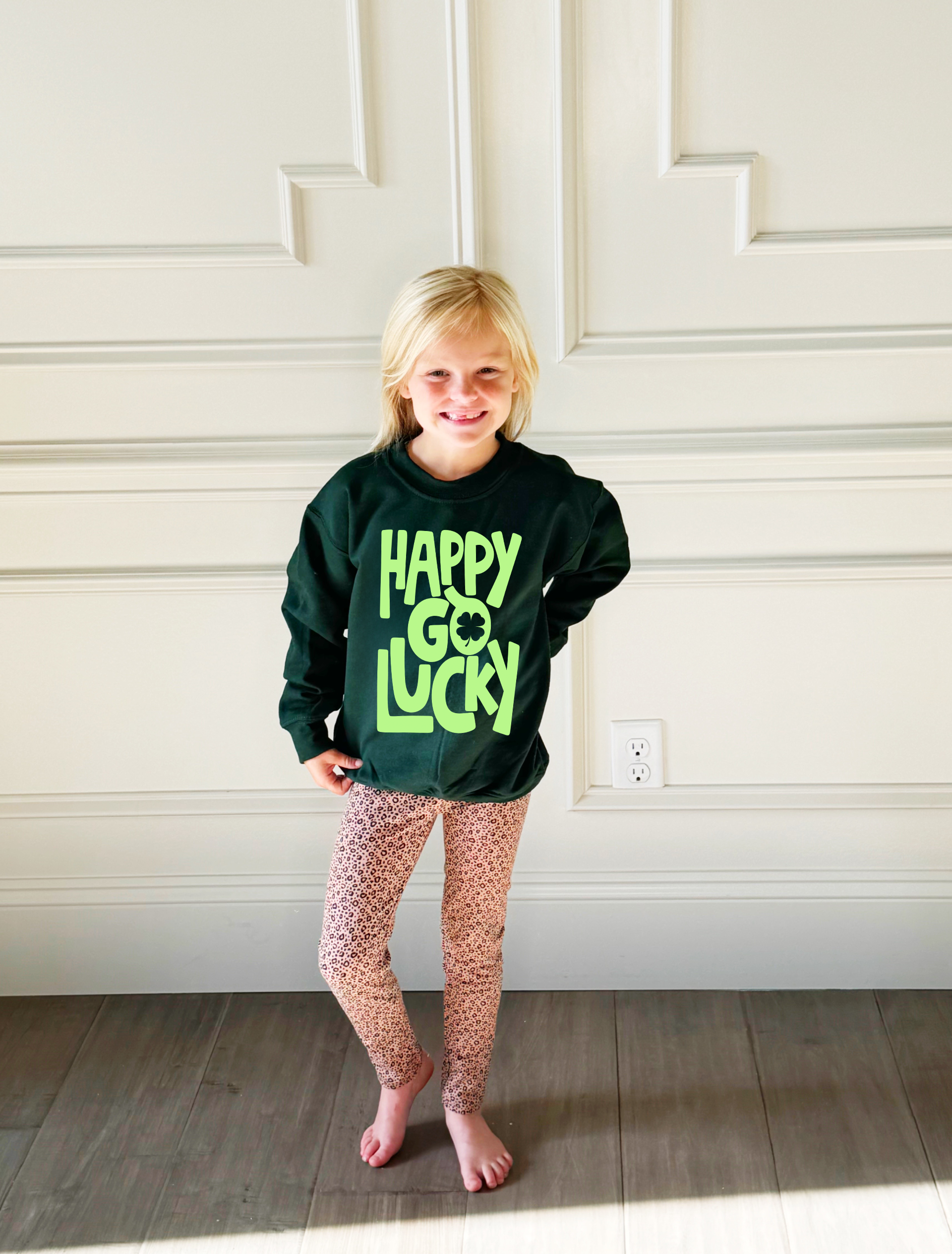 Happy Go Lucky Youth and Adult Sweatshirt