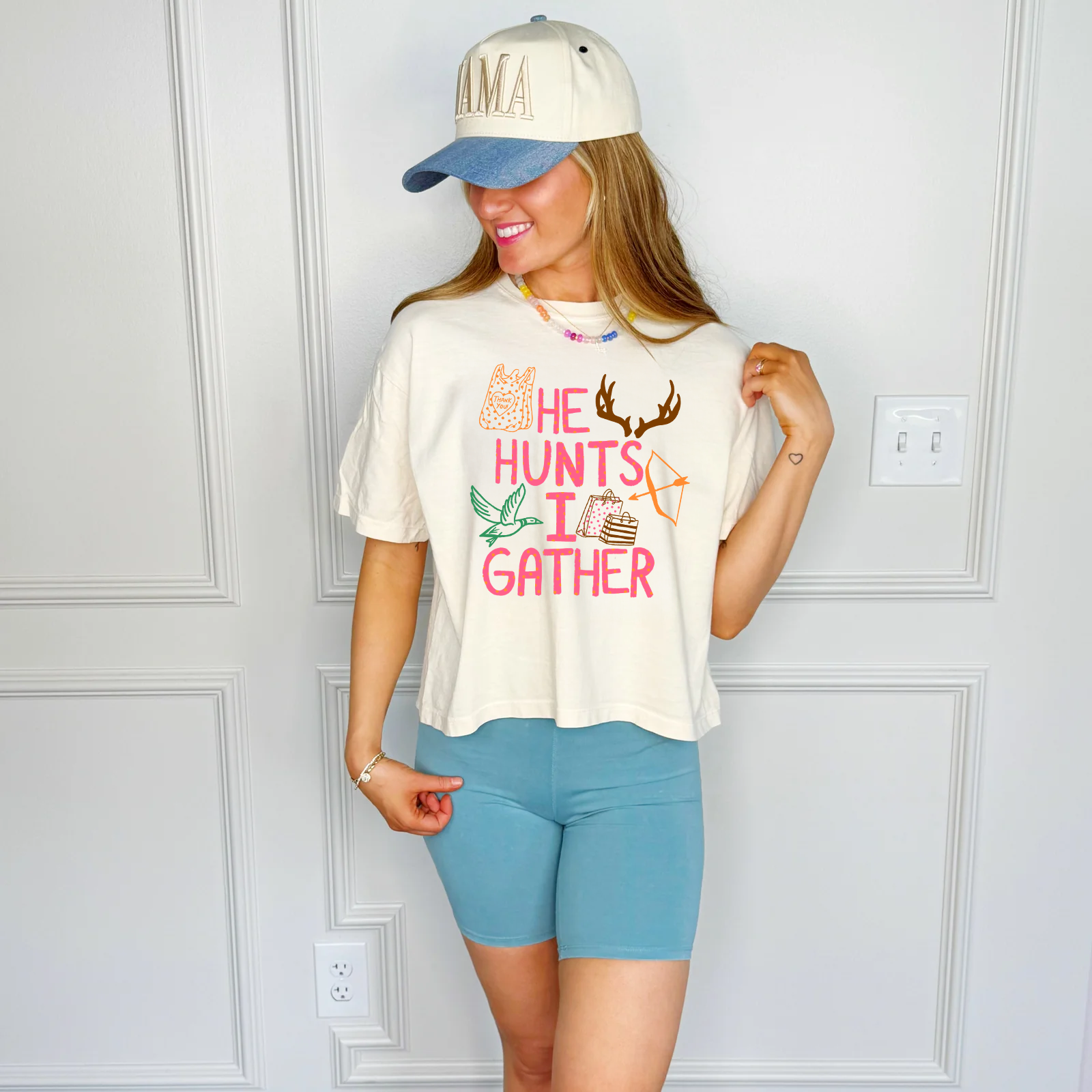He Hunts I Gather Crop Tee
