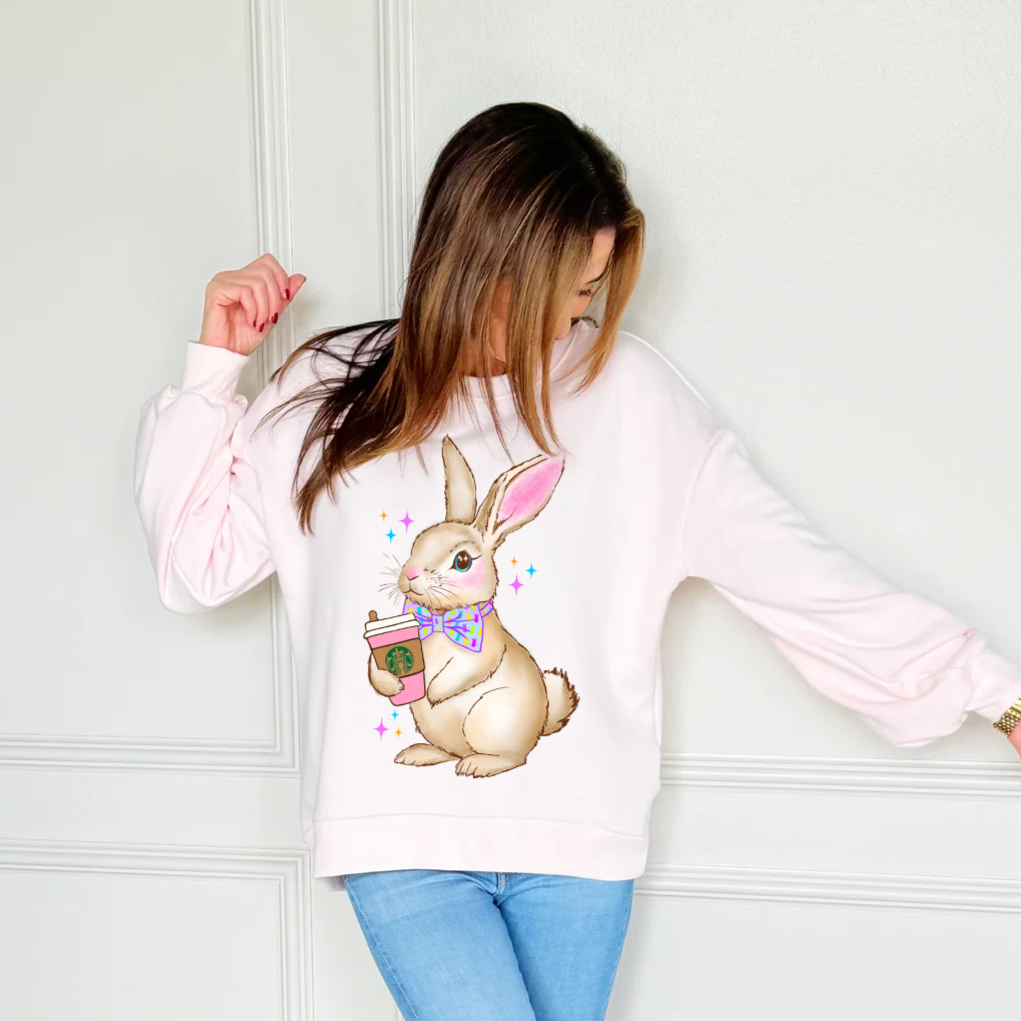 Hot Coffee Poppy & Pine Bunny Sweatshirt