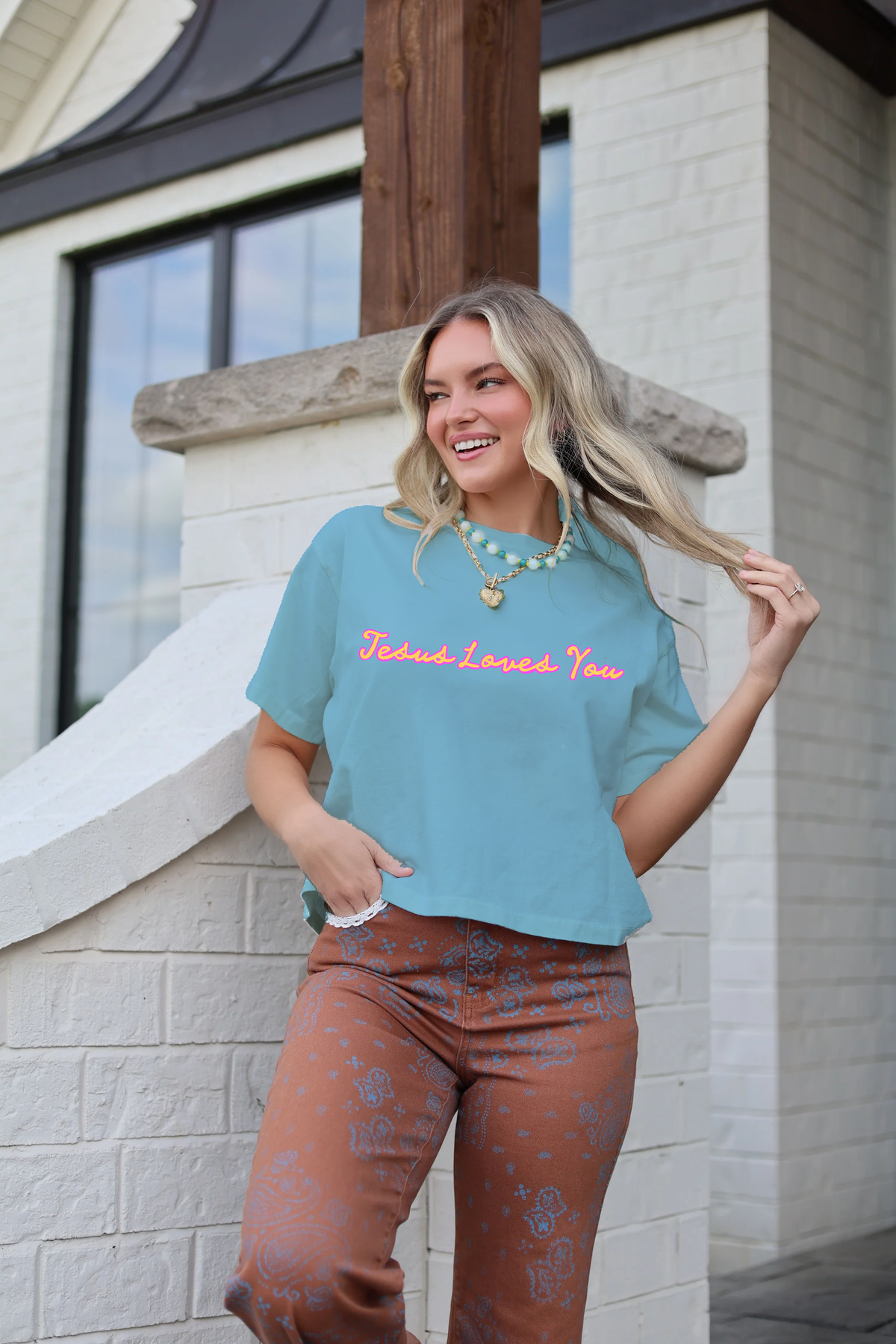 Jesus Loves You Crop Tee