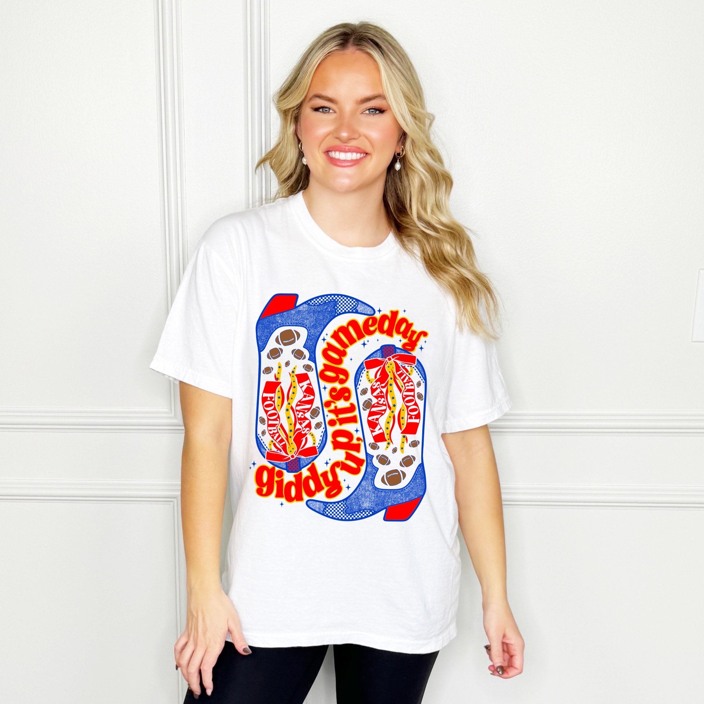 Kansas Red & Blue Boots Youth & Adult Tee