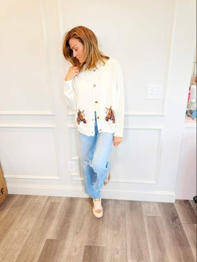 Lightweight Horse Cardigan