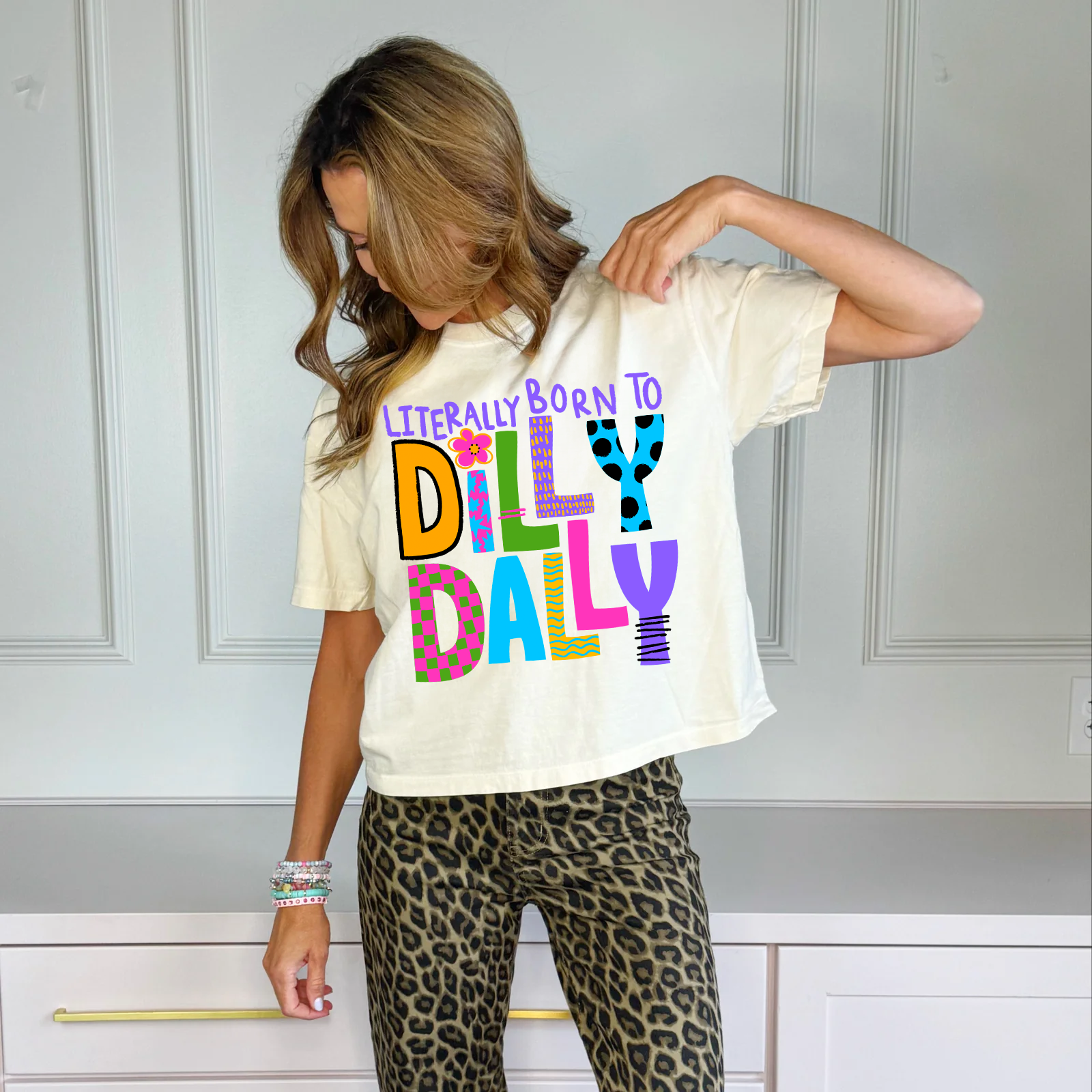 Literally Born to Dilly Dally Crop Tee