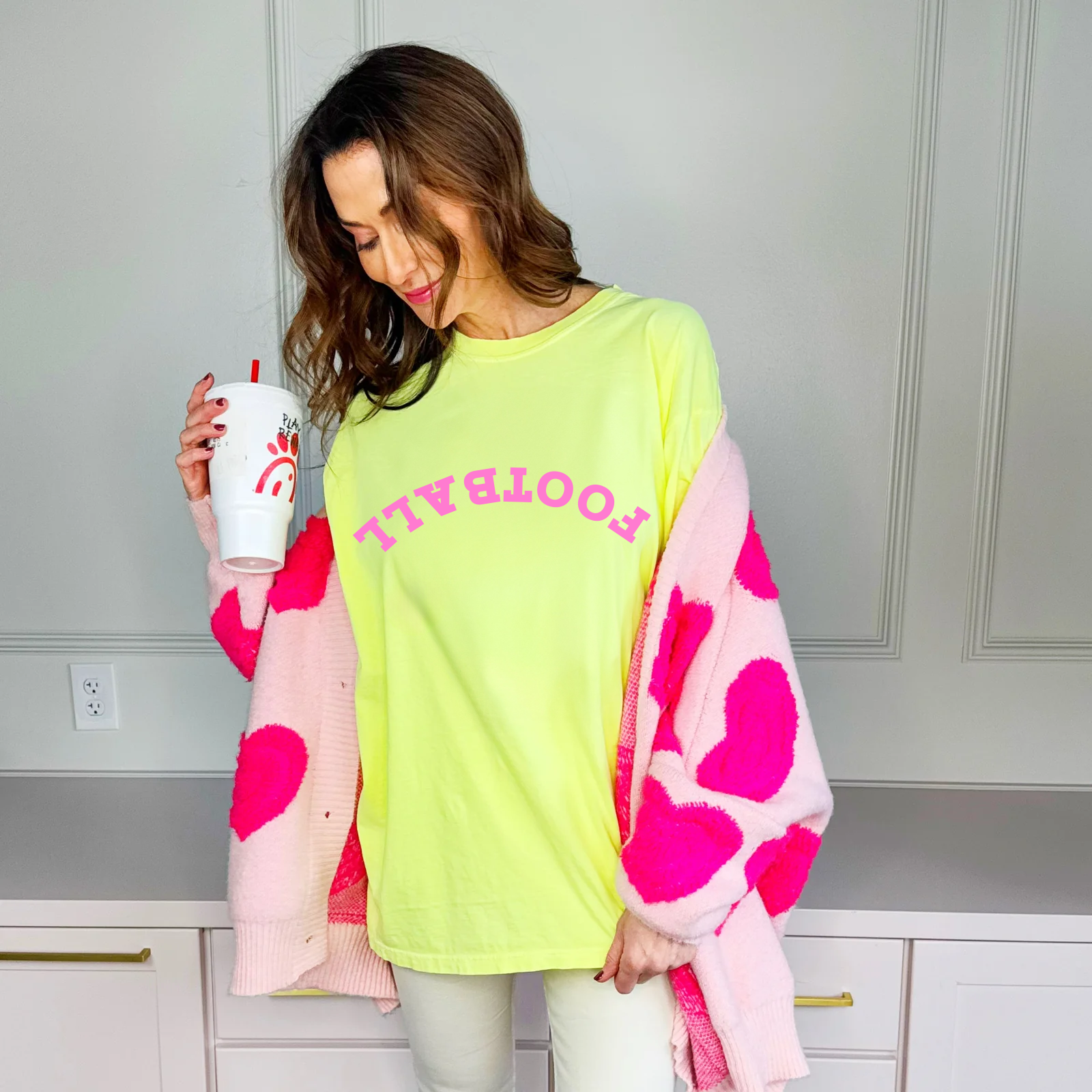 Upside-down Football puff Tee
