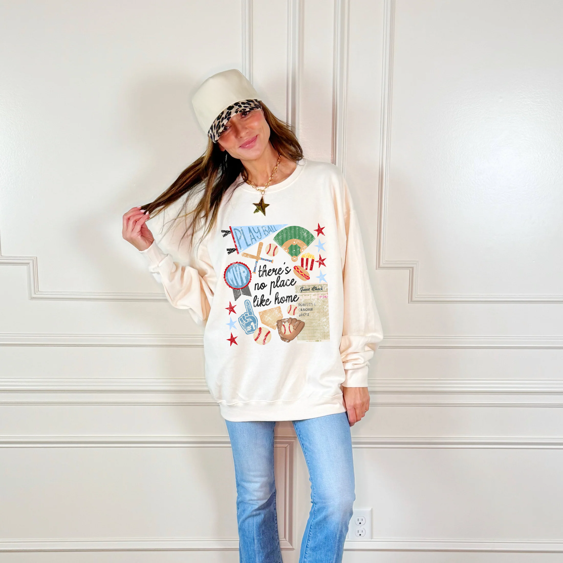 No Place Like Home Baseball Collage Sweatshirt