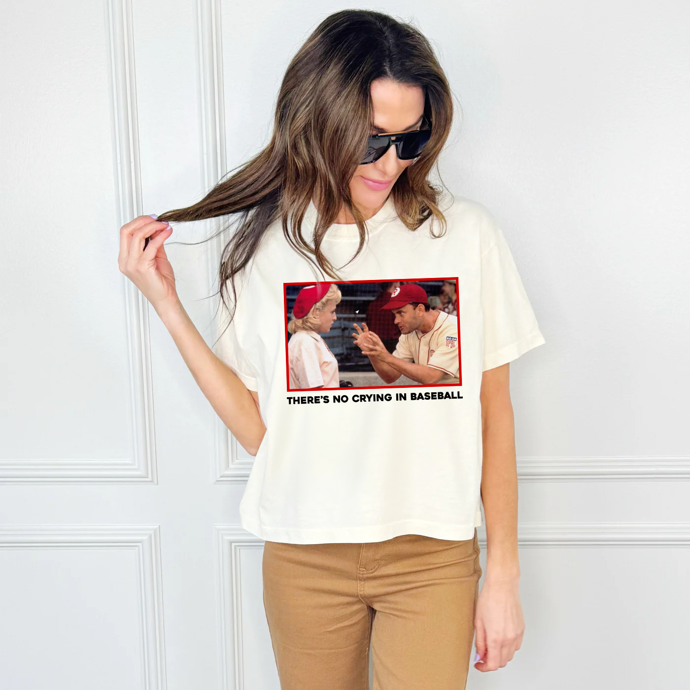 There's No Crying In Baseball Crop Tee