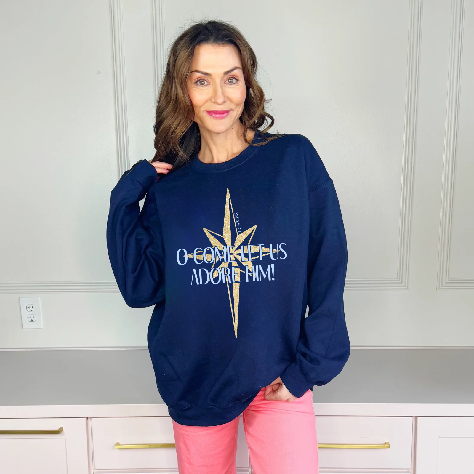 O Come Let Us Adore Him Sweatshirt