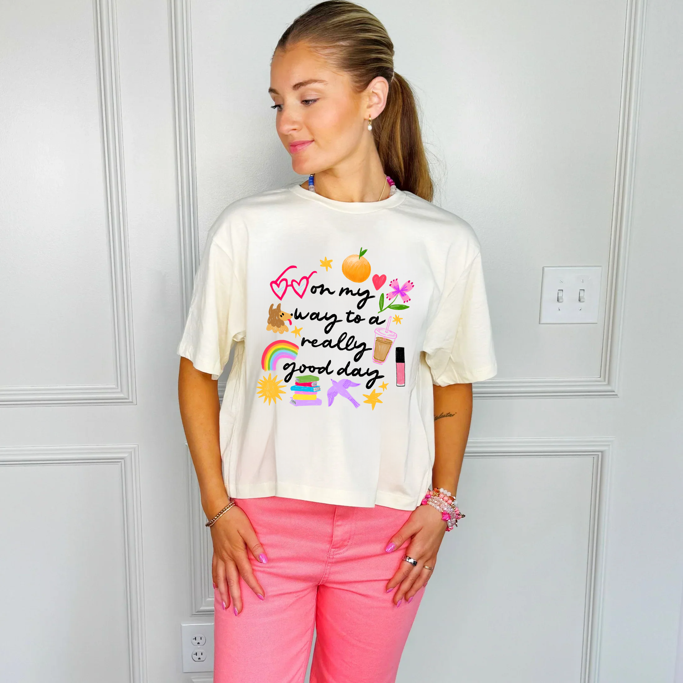 On My Way to a Really Good Day Crop Tee