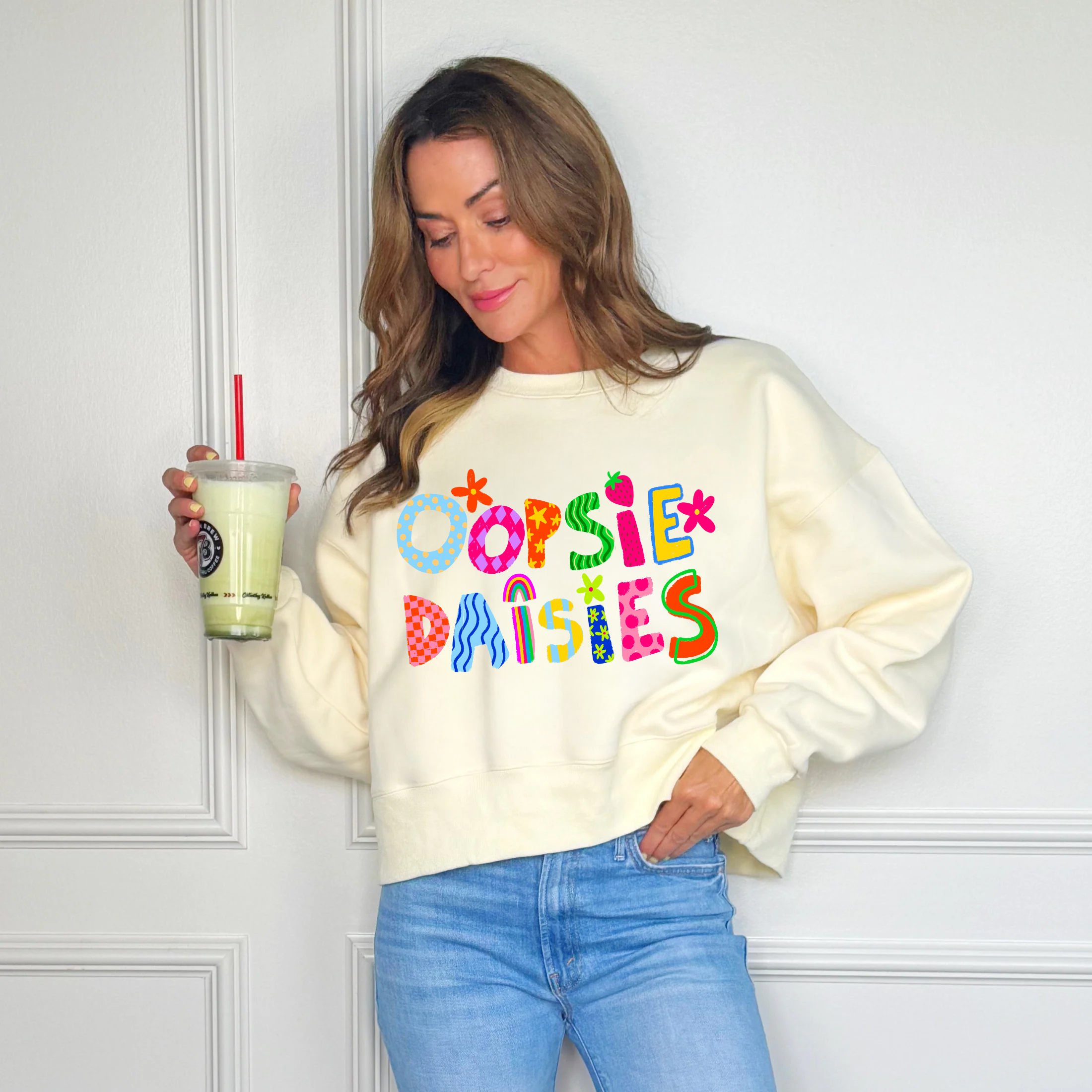 Oopsie Daisies Crop Sweatshirt