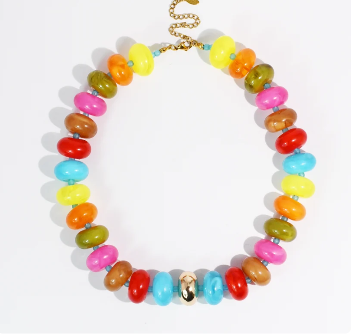 Sugar Beads Multi Red Necklace