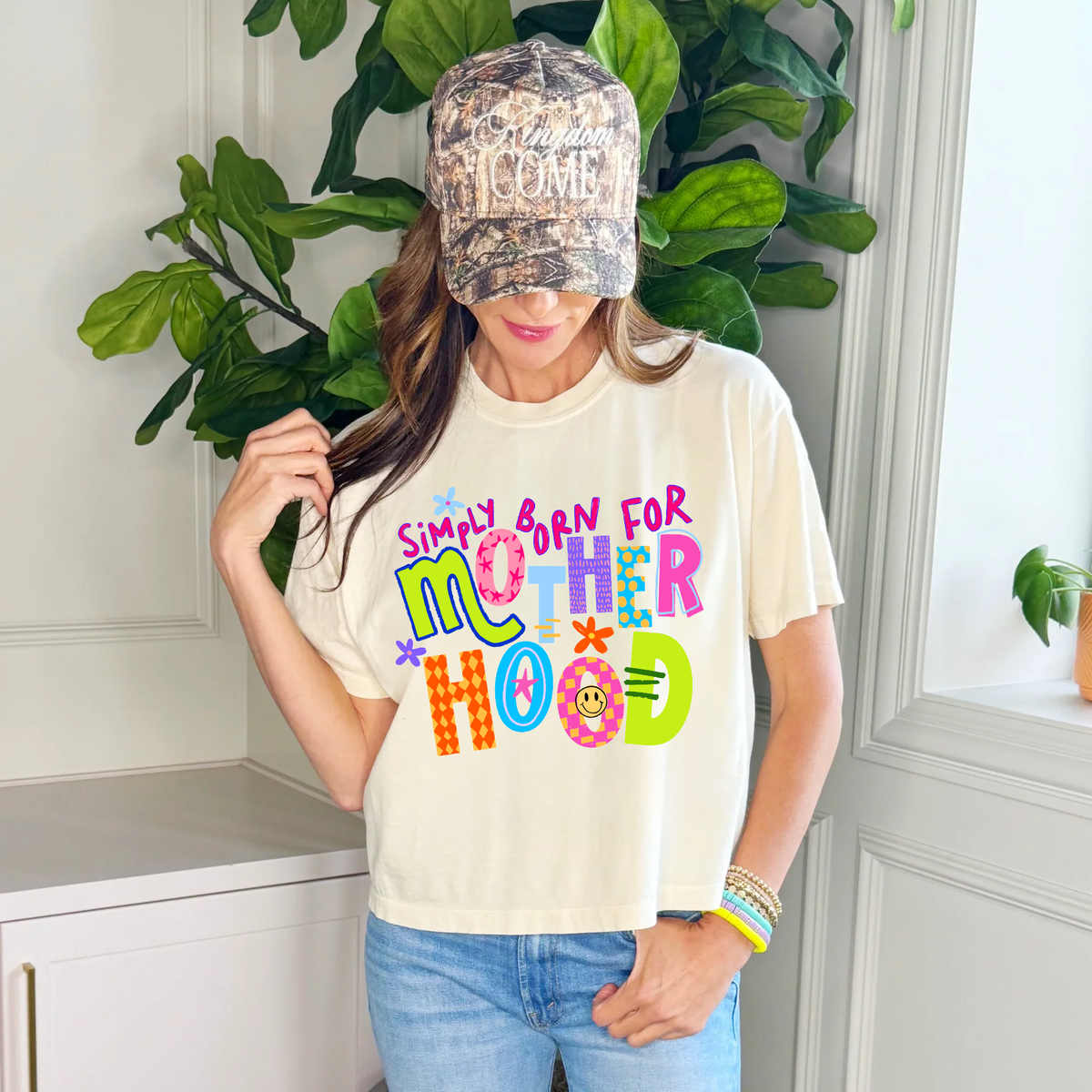 Simply Born for Motherhood Crop Tee