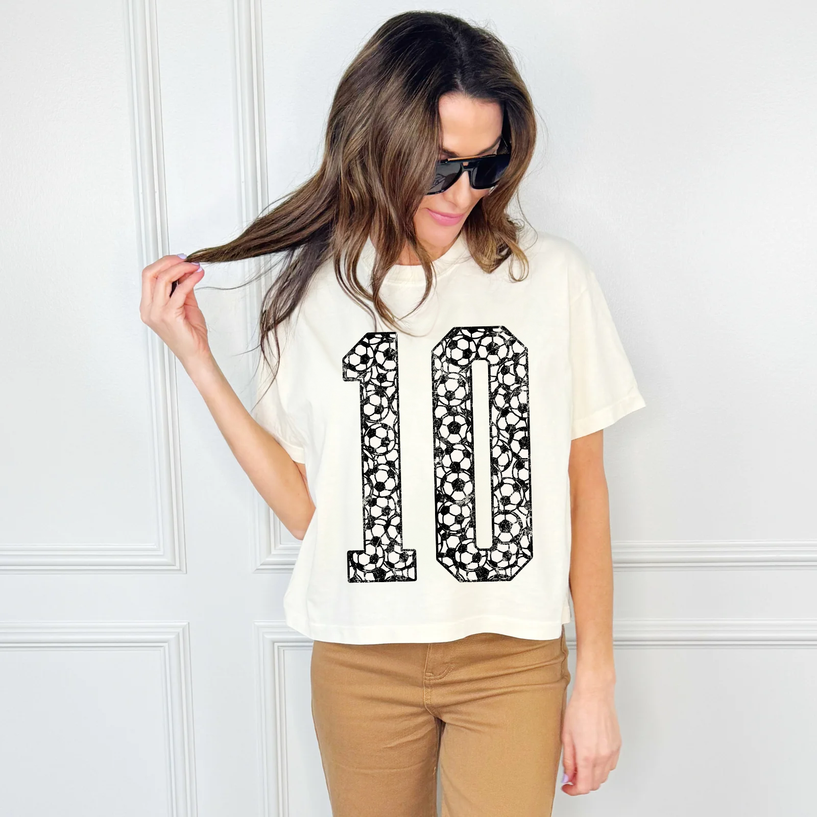 Custom Soccer Number Crop Tee