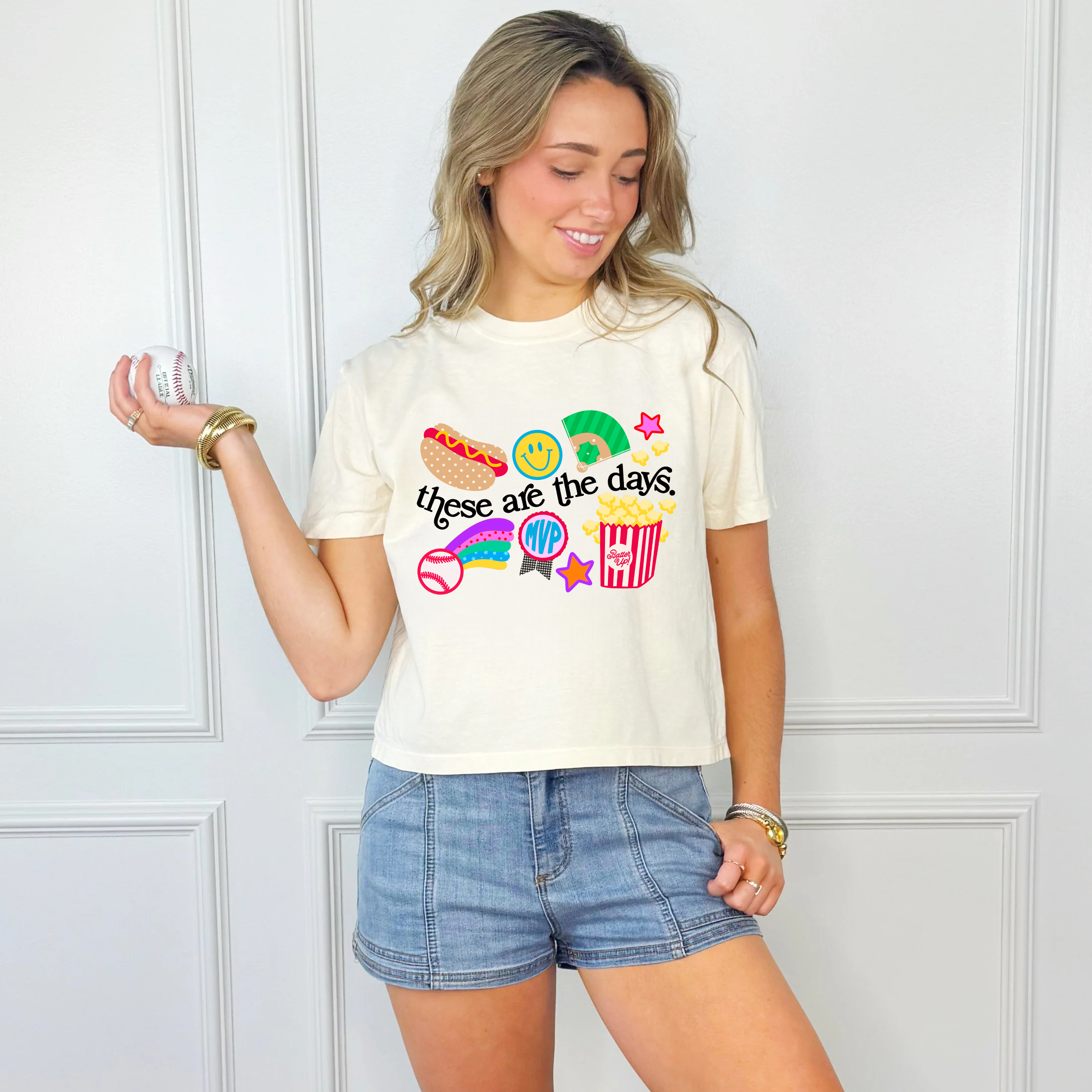 Baseball These are the Days Crop Tee