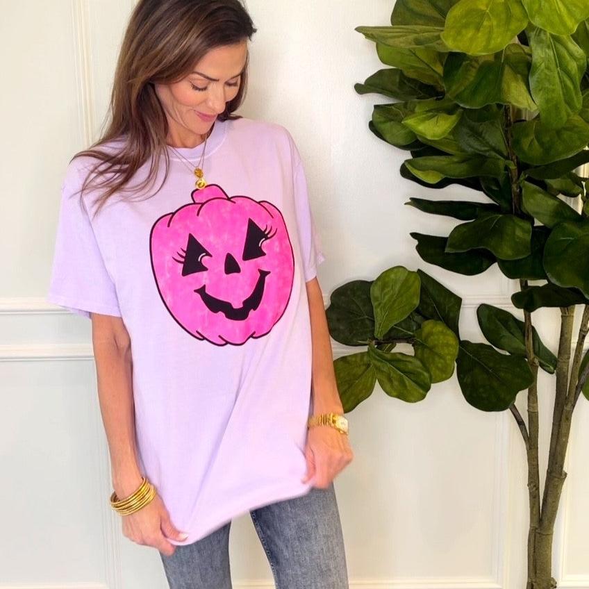 Vintage Pink Jack-O-Lantern Youth & Adult Tee